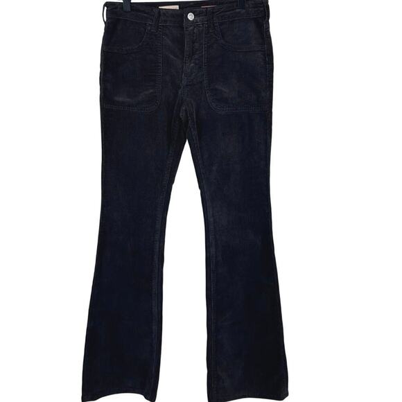 Anthropologie Denim - Pilcro Anthro Black Corduroy Flare Pants Women Size 27 High Rise Boho Wide Leg